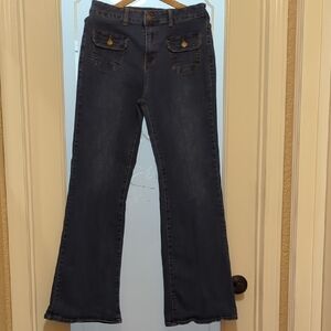 bebe Dark Blue Flare Jeans Woman's Size 10/30